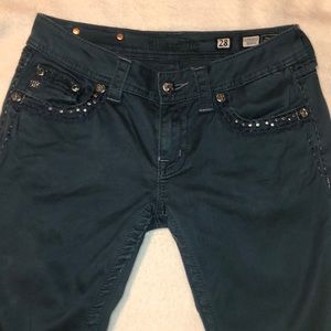 Navy Blue Straight Leg Miss Me Jeans sz 28 🦋